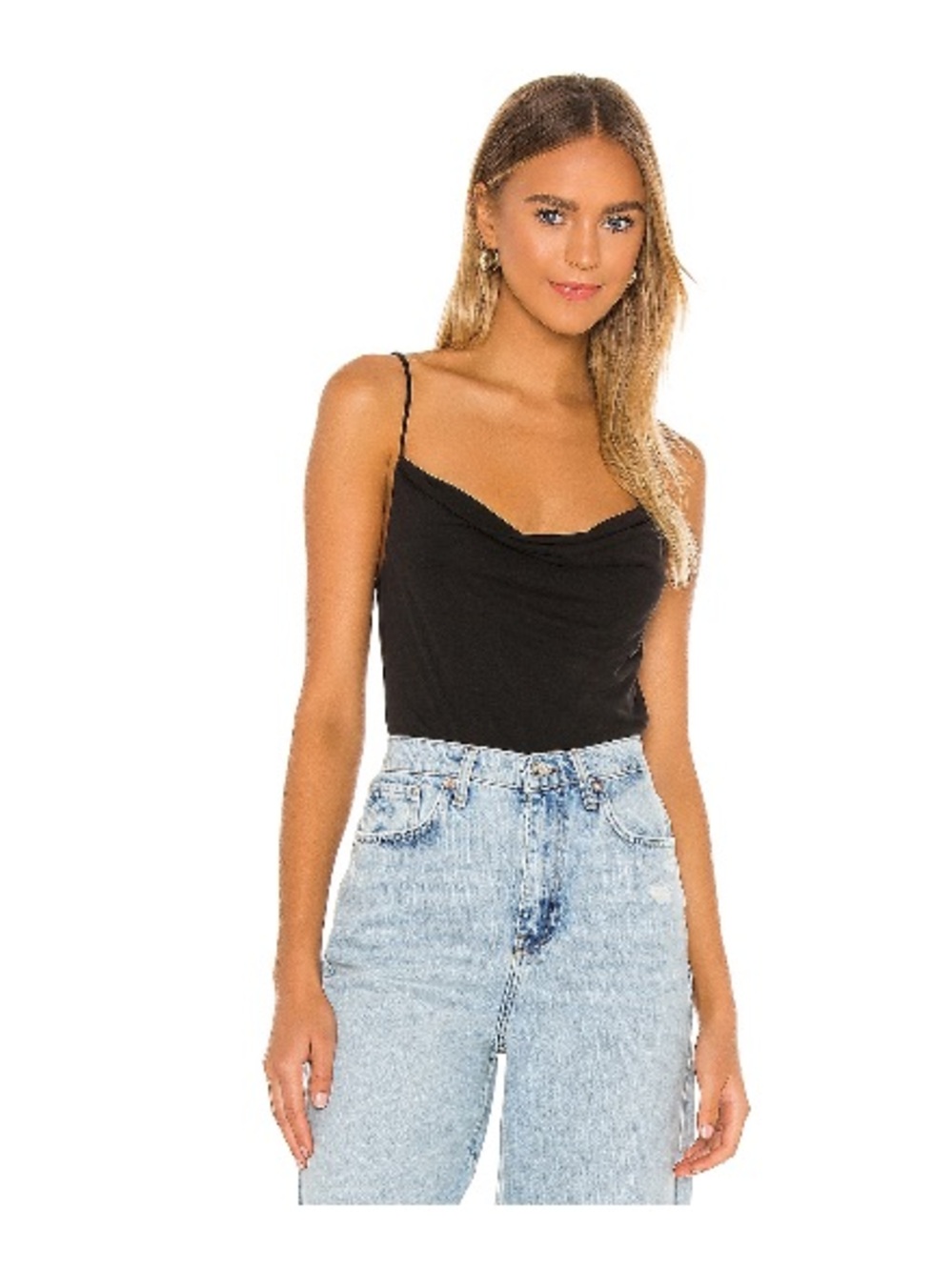 NWT Lovers + Friends Black Cowl Neck Slip Camisole - Size M “Bree Top”